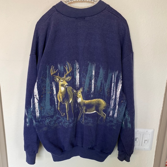 Vintage Wisconsin Wildlife Deer Sweatshirt – L – Cozy Outdoors Graphic - Picture 2 of 9